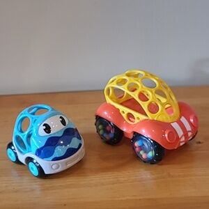 OBALL Easy Grasp Go Gripper & Rattle and Roll Sports Race Car, Set of 2 Cars